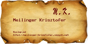 Meilinger Krisztofer névjegykártya
